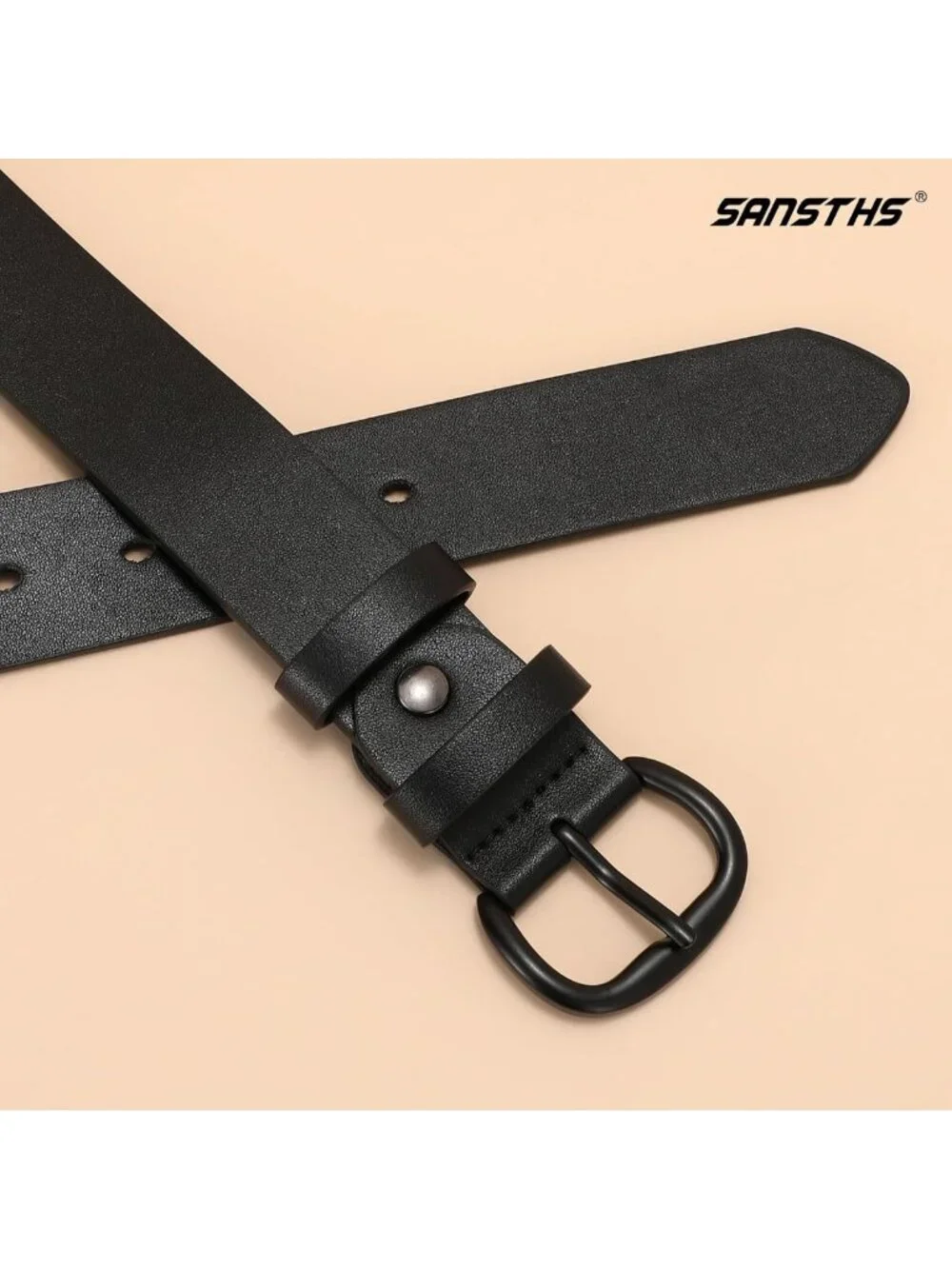 Stylish Black Leather Waist Belt for Women - Perfect for Jeans, Dresses & Pants